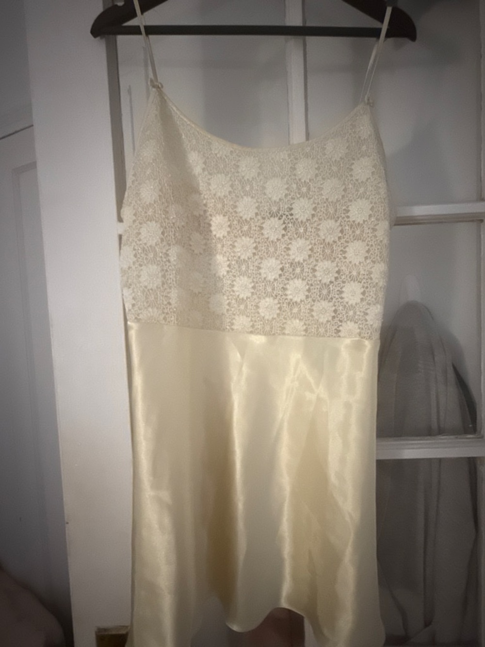 lace slip dress with floral pattern